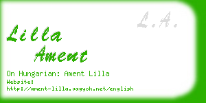 lilla ament business card